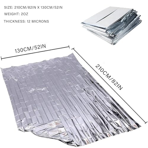 MIXIAO Emergency Foil Blanket (Pack of 15), Survival Thermal Mylar Blankets — view 4