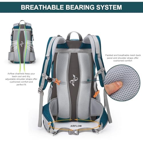MOUNTAINTOP Hiking Backpack 40L Water Resistent Trekking Rucksack for Men Women Outdoor Traveling pack Daypack 55 x 35 x 25 cm — view 4