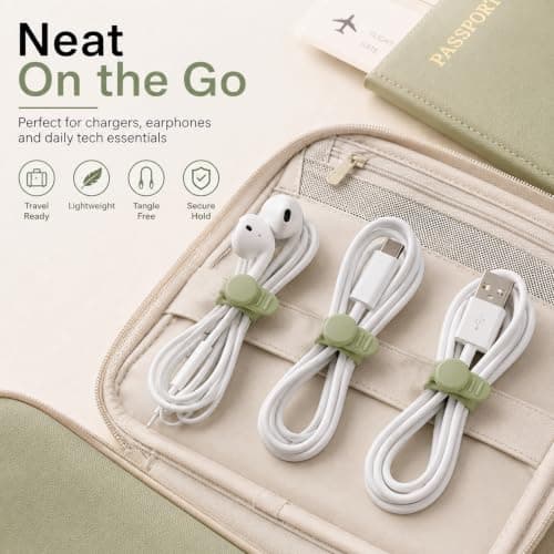 20 Pcs Cable Ties Reusable Silicone Cable Straps, for Cable Management — view 6