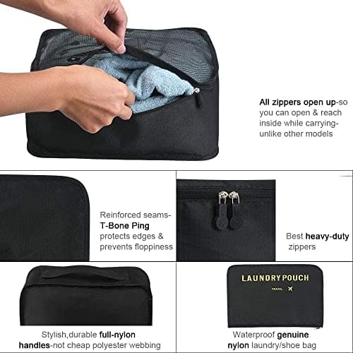 Vicloon Travel Packing Cubes - 8 PCS Multifunction Organizers for Suitcase, Luggage Essentials With Shoe Bag, Storage Accessories — view 2