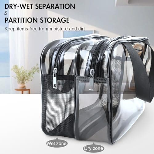 Toiletry Bag Portable Travel Makeup Bag, PVC Wash Bag, Clear White — view 4
