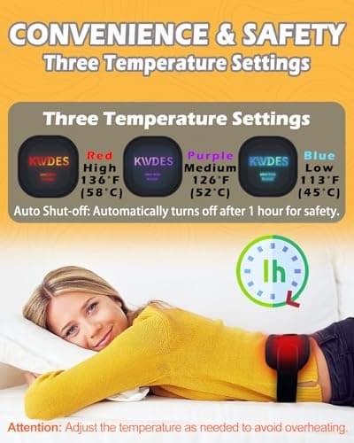 Kivdes Cordless Heating Pad Rechargeable ，Electric Wearable Heat Pad — view 5