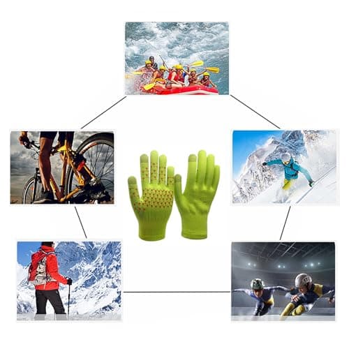 Touchscreens Ski Gloves, Warm Snowboarding Gloves, Yellow — view 2