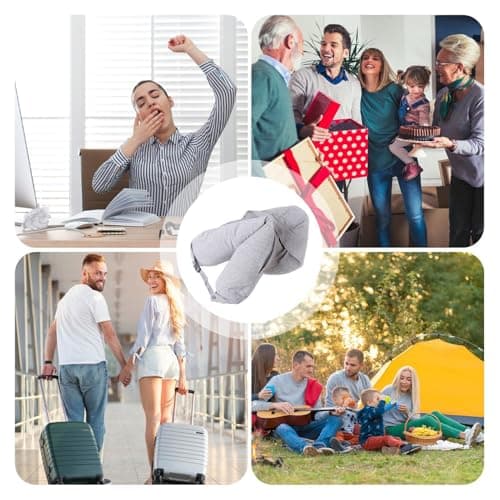 Neck Pillow for Traveling Soft Packable Fillable Design, Storage Bag — view 4