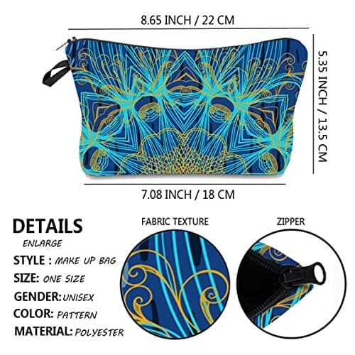 FAVORTALK Cosmetic Bag Travel Makeup Bag Small Cosmetic Bag Make Up Case for Women Organizer Flat Lay Bag Travel Wash Kit Women B0975 — view 2