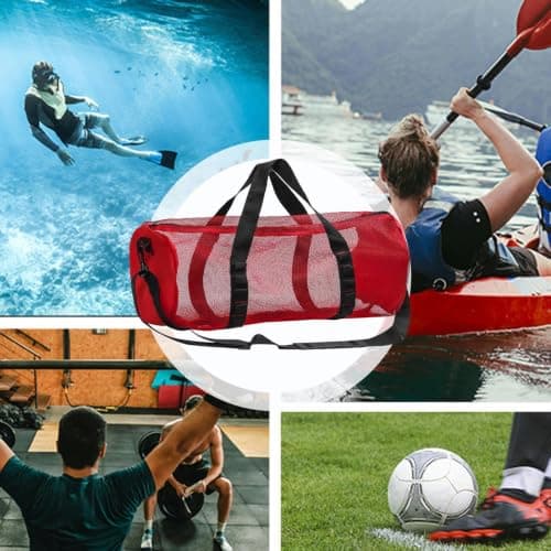 Mesh Dive Bag, Large Mesh Duffle Bag for Dive or Snorkel Equipment, Mesh Gym Bag Mesh Duffle Bag Snorkel Bag, Diving Snorkel Gear Bags, Perfect for Travel Swim Gym — view 4