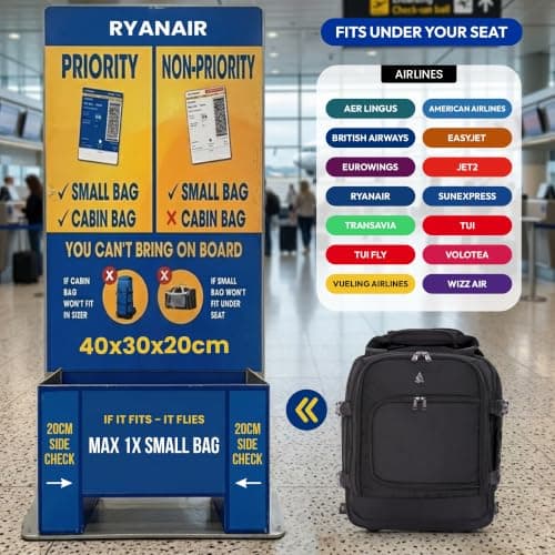 Aerolite Premium 40x30x20 Ryanair & Wizz Air 2 Wheel Trolley Backpack Bag — view 2