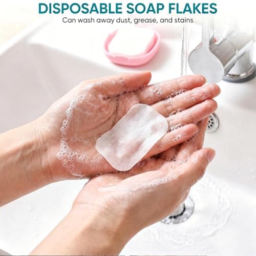 300PCS Travel Soap Sheets, Portable Paper Soap, Camping & Travel Essentials — view 4