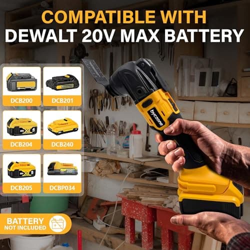 Cordless Oscillating Multitool for DeWalt 18V Battery, Cordless Multi Tools with 6 Variable Speed, 4°Oscillation Angle, 23PCS Oscillating Tool for Scraping Cutting Sanding [Tool Only] — view 2