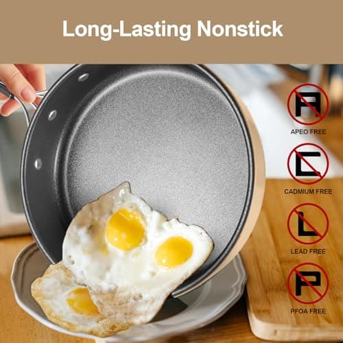 Odoland Camping Cookware Set Non-Stick Pot and Pan Set with Kettle, Stainless Steel Utensils Mess Kit, Cups Plates Knives Spoons Forks for Outdoor Cooking — view 4