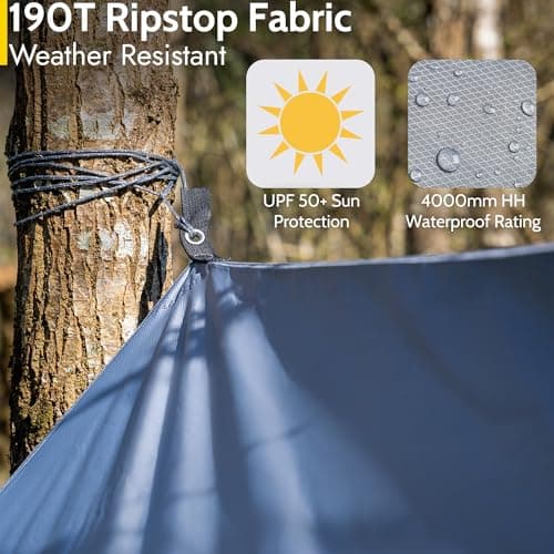 Trail Camping Tarp Shelter, 3m x 3m (No Poles) — view 3