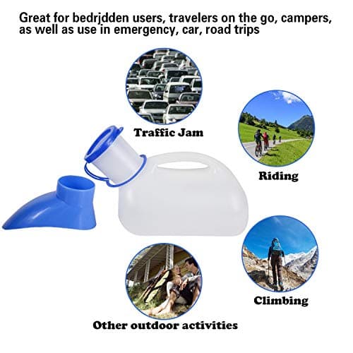 Unisex Potty Urinal for Car, Toliet Urinal for Men and Women, Bedpans Pee Bottle with a Lid and Funnel, Mobile Toilet Portable Urinal for Car, Old Man, Child and Diabetes for Camping Outdoor Travel — view 6