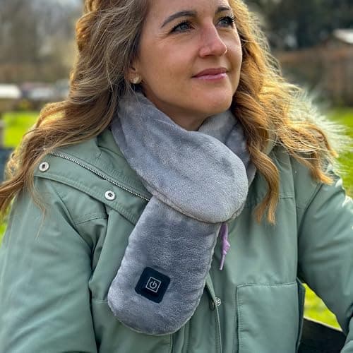 WELL BEING #Selfcare Adjustable Heated Fleece Travel Scarf USB Powered Three Levels of Heat — view 2