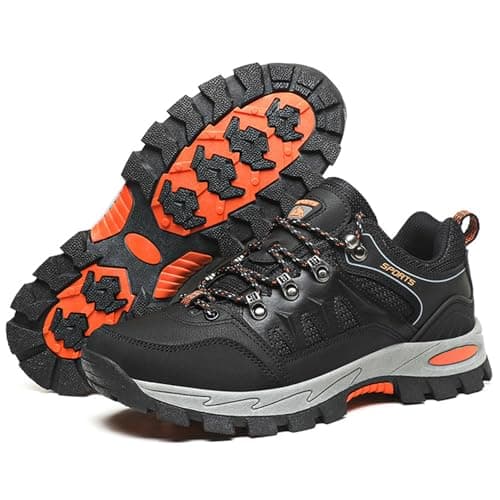 Topwolve Hiking Boots Men's Women's Waterproof Walking Shoes Low Rise Trekking Climbing Shoes Outdoor Backpacking Camping Trails Shoes,Black,6 UK — view 6