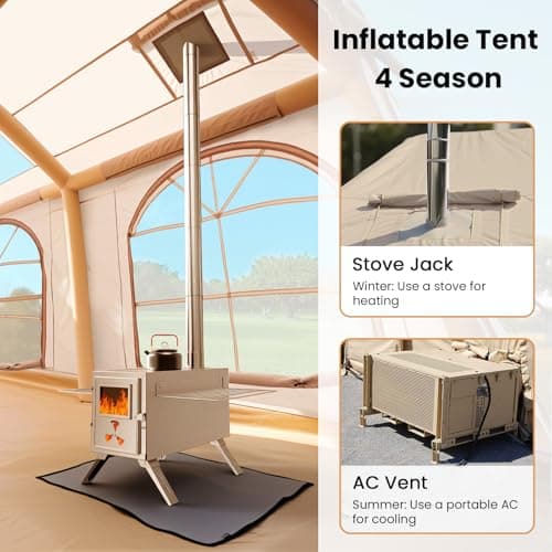Ytaoeo Inflatable Tent, Outdoor camping tent (12 Person Khaki) — view 2