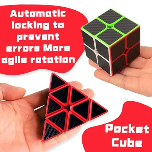Carbon Fiber Speed Cube Set 2x2x2 3x3x3 Pyramid Magic Cube Puzzle Cube — view 3