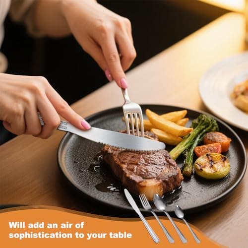 4 PCS Stainless Steel Camping Cutlery Set with Carrying Bag|Travel Cutlery SetsKnife, Fork and Spoon Sets|Reusable Cutler'y SetsFor Weddings, Picnics and Office Lunches Cutlery' Sets — view 6