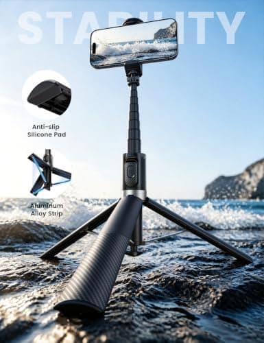 Lamicall 65inch Phone Tripod, [Auto-Pop Open] Selfie Stick with Remote — view 3