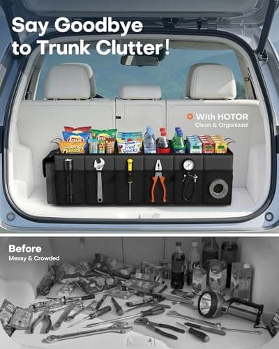 HOTOR Car Boot Oganiser - 3 Compartments Auto Trunk Organizer Collapsible — view 3