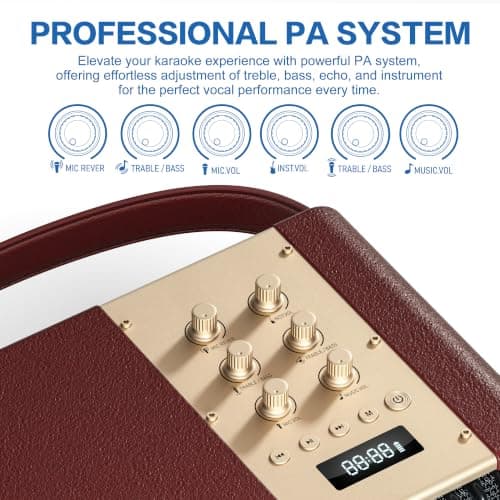 Portable Bluetooth Speaker 240W Peak Power Wireless Speaker Loud (Burgundy) — view 4