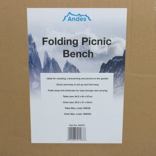 Andes Plastic Folding Camping/Picnic Outdoor Table & Chair Set — view 5
