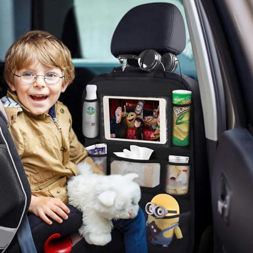 Sukuos Back Seat Car Organizer Mats Back Seat Storage Bag with Table Holder for Kids Toddlers, Travel Accessories (2Pack) — view 2