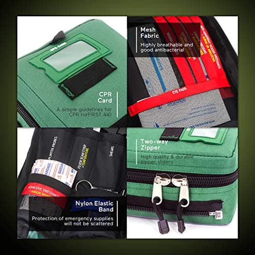 255PCs Pro First Aid Kit Emergency Survival Trauma Kit Medical Kit with Labeled Compartments for Boat Car Truck Camping Hiking Travel & Backpacking — view 4