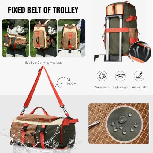 FANDARE 30L Travel Duffle Bag for Men Women Convertible Weekender Backpack — view 4