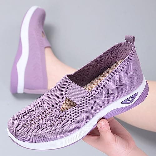 Women Orthopedic Casual Shoes Breathable Soft Sole Orthopedic Walking Shoes Women Orthopedic Walking Sneaker Lightweight Athletic Walking Shoes Lavender — view 2