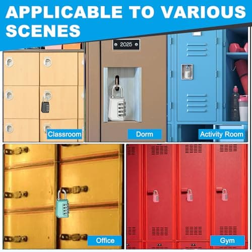 sourcing map Combination Lock, 4 Digit Padlock Combination Outdoor Waterproof Locker Lock for Gym Luggage Home Sports Hasp Storage, Pearl Purple Pack of 2 — view 6