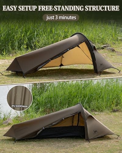 TOMOUNT Bivvy Tent Nylon Ultralight 1 Person Waterproof Bivvy Bag Small Pack Size Trekking Tent for Trekking, Camping, Outdoor, Climbing with Backpack — view 5