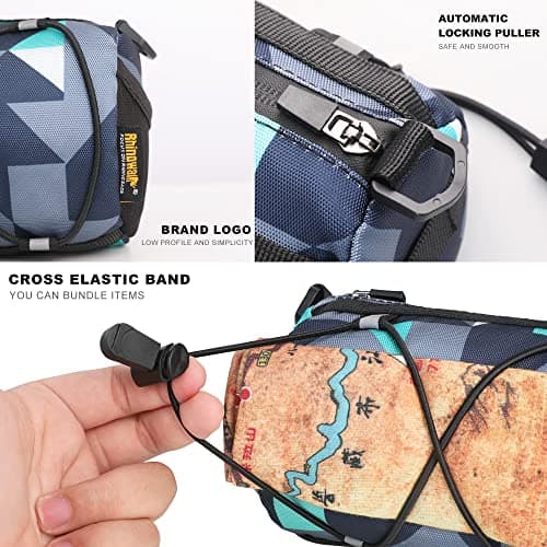 Rhinowalk Bike Handlebar Bag - Front Bag with Shoulder Strap for Road & Mountain Bikes (Camouflage Blue) — view 3