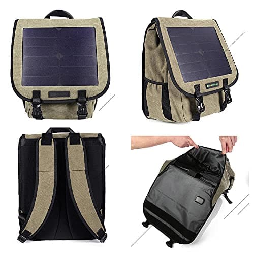 GQYYS Solar Backpack Foldable Hiking Daypack, with 5V Solar Panel and USB Port to Power All Your Devices, 30L Hiking Backpack Water Resistant Outdoor Sports Travel Daypack Lightweight — view 4