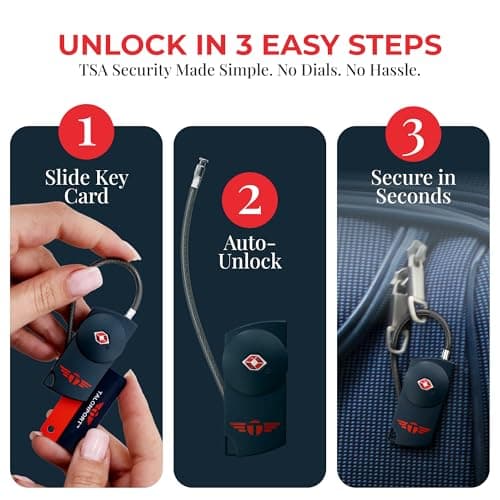 Talonport Keyless TSA Approved Suitcase Luggage Locks, Blue, Blue, 2 Pack, Keyless TSA Appproved Luggage Locks — view 6