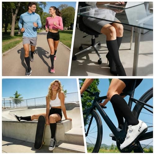 Losvcbcx (2/4/6/7 Pairs Compression Socks for Women & Men 15-20 mmHg is Best Athletic & Medical for Running Flight Travel Nurses — view 4