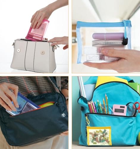 Small Make up Bag, Small Makeup Bag for Handbag with Zip Travel Toiletry Bags Coin Pouch Daily Accessories（7PCS） — view 6