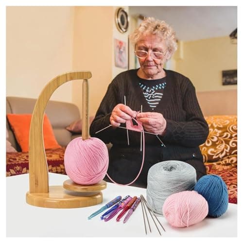 KARPIX Wool Unwinder, Magnetic Wool Ball Holder, Wool Holder Rotating, Yarn Holder, Wooden Yarn Spinner, Crochet for Knitting Lovers (A) — view 6