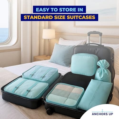 Cruise Approved Packing Cubes – 7 Piece Set with Laundry Bag, Shoe Bag & Accessory Pouch – Waterproof, Lightweight & Organised Travel Storage for Suitcases & Cruise Cabin Wardrobes – Cruise Essentials — view 4