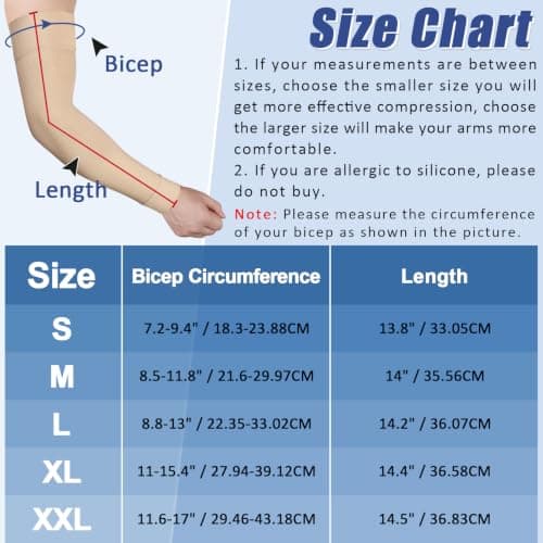 Beister 15-20 mmHg Compression Arm Sleeves for Pain Relief, Single — view 2