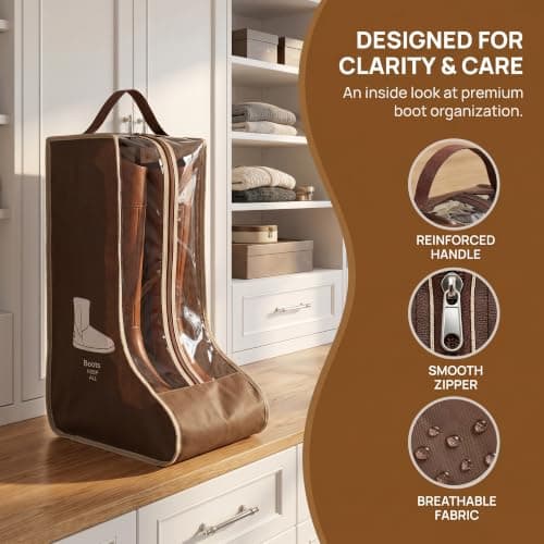 SHIQUAN 4 Set Boot Storage Boot Bag, 2 Long and 2 Short Styles, Brown — view 3