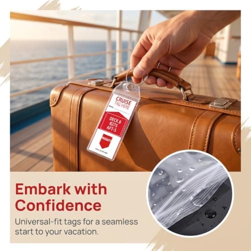Waterproof Clear Luggage Tag Holders with Stainless Steel 6Pcs — view 4