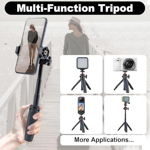 Compact Camera Tripod, Lightweight Travel Mini Tripod Stand with 360° Ball Head, 1/4" Screw Portable Tabletop Tripod for Sony ZV1, Canon G7X, Fujifilm X100V, GoPro, Phone Vlogging & Live Streaming — view 5