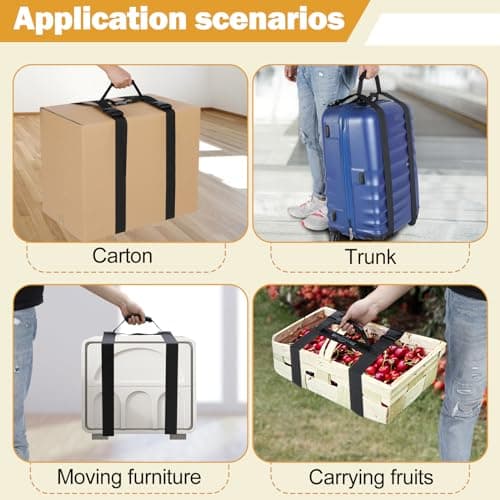 ECOSHIRE Carrying Strap with Handle, Handheld Belt for Safely Moving and Lifting Heavy Boxes, Adjustable Belt, H-Shaped Style Carry Straps, Suitable for Cylinder, Camping Mat(61 inch) — view 5