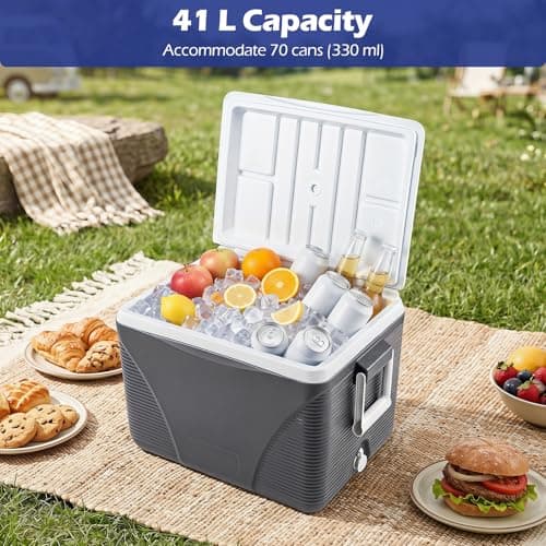 COSTWAY 12L/16L/21L/41L Insulated Cool Box (Black, 56 x 39 x 41 cm) — view 3