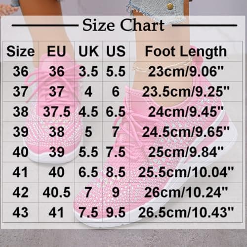 Women's Glittery Trainers Rhinestone Fashion Breathable Wedge Sneakers Athletic Slip On Walking Shoes Breathable Lightweight Sports Casual Sparkly Diamante Sneakers Ladies Platform Shoes Dark Blue — view 4
