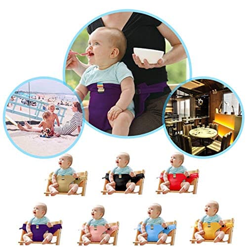 Lychee Baby Dining Chair Safety Seats with Straps, Toddler High Chair Harness Belt, Portable Feeding Booster Seat Strap for Travel/Home/Restaurants/Shopping (Black) — view 2