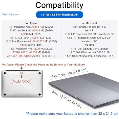 CCPK 13 inch Laptop Case, Laptop Sleeve for MacBook Air 13 inch MacBook Neo — view 2