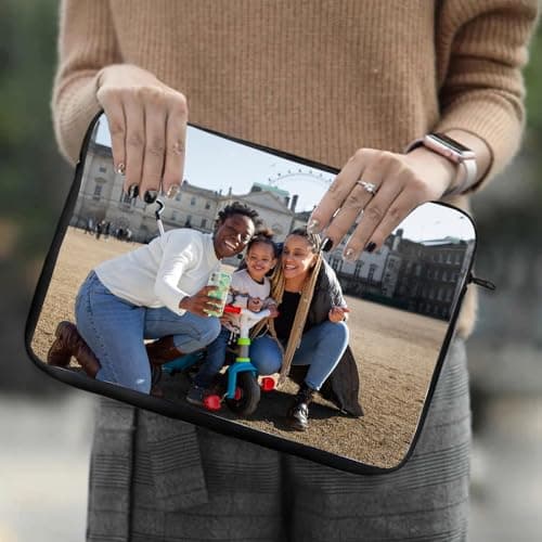 Personalised with your own Text/Image/Any Name themed Slim Fit The Ideal Travel Bag To Keep Your Lap top Safe Compatible W / 13” / 14” / 15” Laptop Sleeve Unique Laptop Accessories (14") — view 3