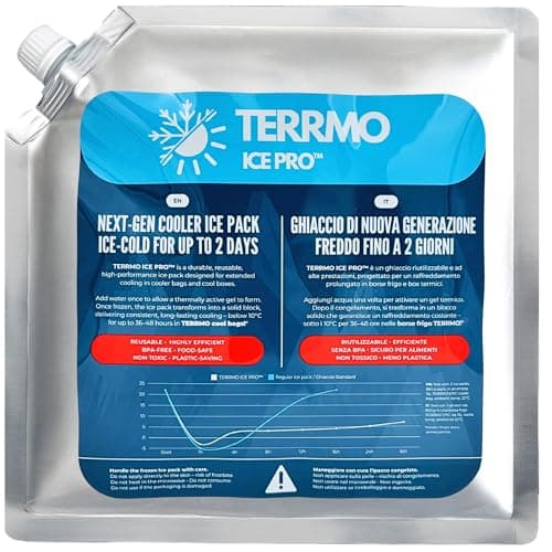 TERRMO Ice Pro™ Premium Large Ice Pack for Cool Box, Cooler Bag | Extra Long-Lasting Freezer Block 24h – 72h | Reusable Gel Cold Packs for Camping, Food, Travel | XL Size: 830ml – 25x25cm – 1 Pack