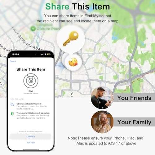 Bnlei Air Tracker Tag Works with Apple Find My (iOS Only) Includes Replaceable Battery, Bluetooth Smart Item Locator Key Finder for Keys, Luggage, Wallet, Car, Bicycle (1-Pack-White) — view 6